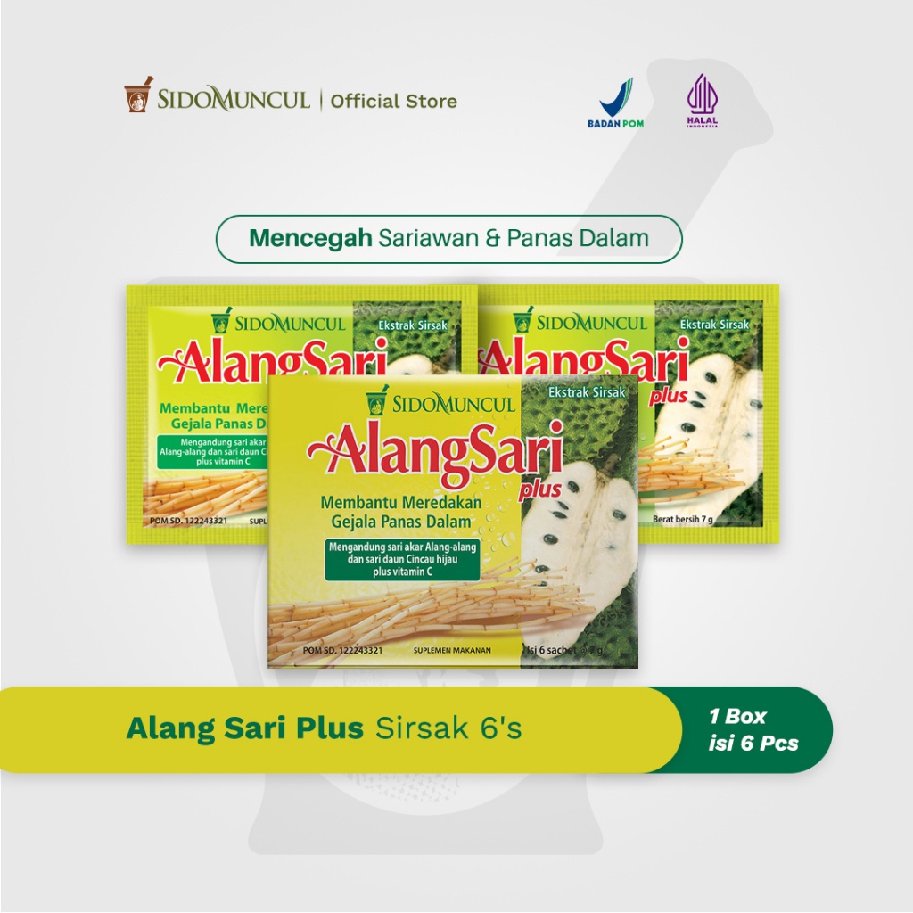 Alang Sari Plus Sirsak 6's - Mencegah Sariawan Panas Dalam Reda