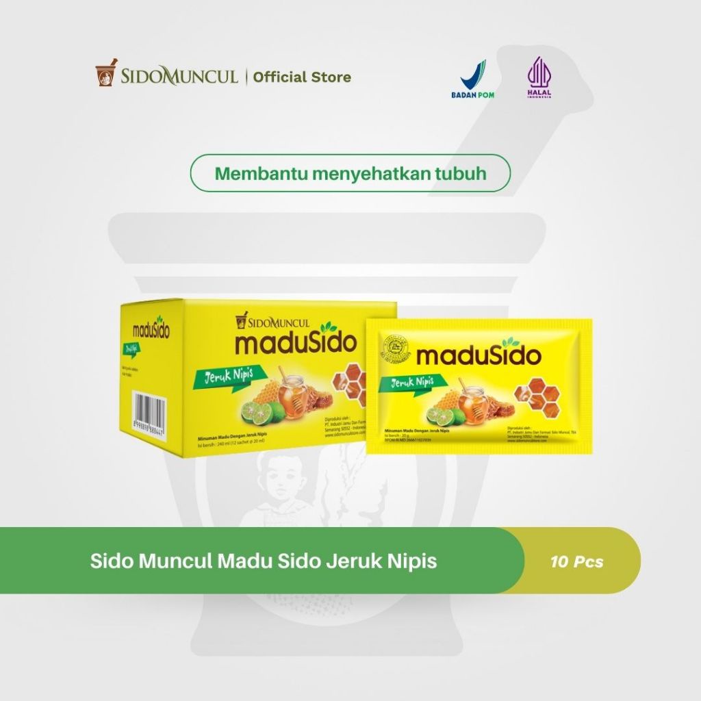 Sido Muncul Madu Sido Jeruk Nipis 10's Murni - Menyehatkan Tubuh