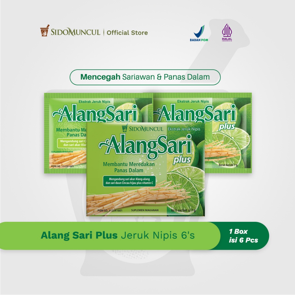 Alang Sari Plus Jeruk Nipis 6's - Mencegah Sariawan & Panas Dalam