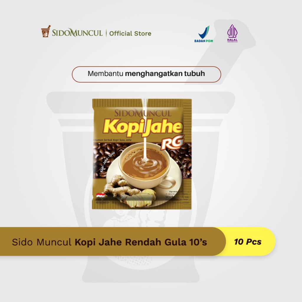 Sido Muncul Minuman Kopi Jahe Rendah Gula 10's - Menghangatkan Badan