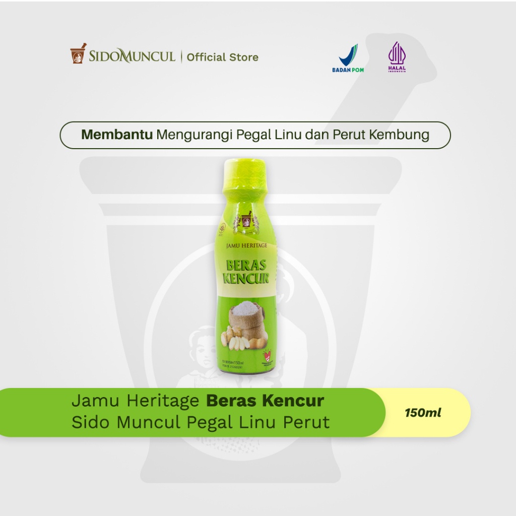 Jamu Heritage Beras Kencur 150ml Sido Muncul Pegal Linu Perut Kembung