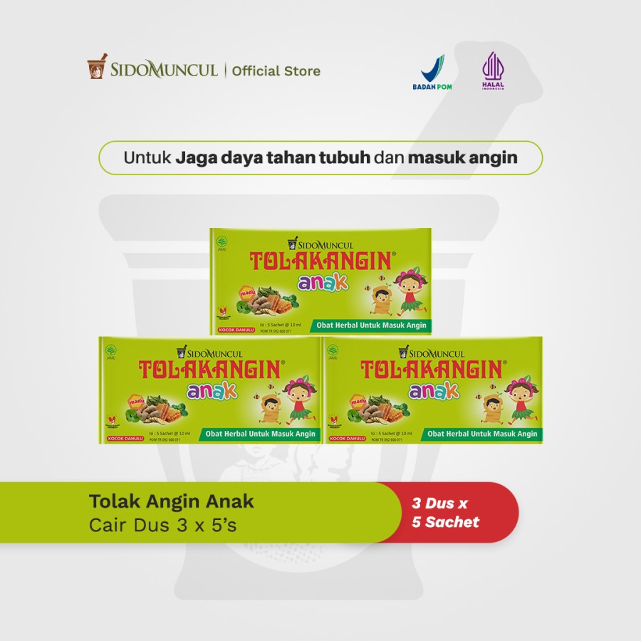 Tolak Angin Anak Cair Dus 3x5's Herbal- Masuk Angin Daya Tahan Tubuh