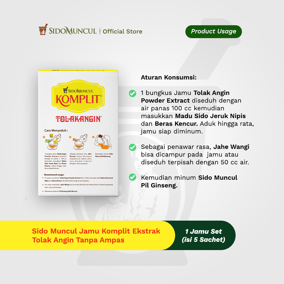 Sido Muncul Jamu Komplit Premium Ekstrak Tolak Angin Tanpa Ampas 3 Box – Membantu Mengatasi Masuk Angin