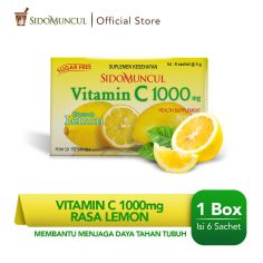 Sido Muncul Vitamin C 1000 Serbuk Lemon 6's - Jaga Daya Tahan Tubuh
