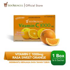 Sido Muncul Vitamin C 1000 Serbuk Orange 6's - Jaga Daya Tahan Tubuh