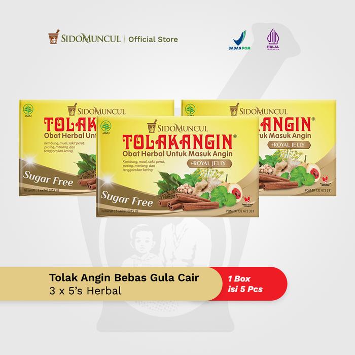 Tolak Angin Sugar Free Cair Dus 3x5's Herbal - Masuk Angin
