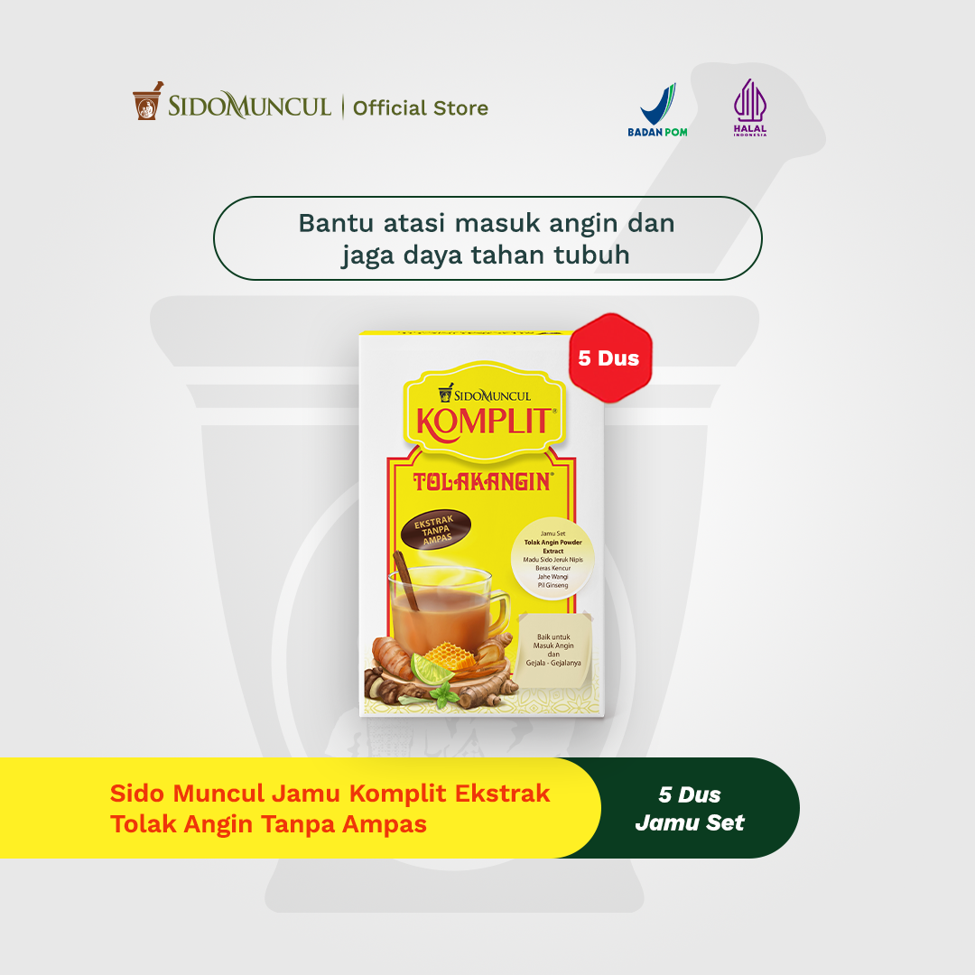 Sido Muncul Jamu Komplit Premium Ekstrak Tolak Angin Tanpa Ampas 5 Box – Membantu Mengatasi Masuk Angin