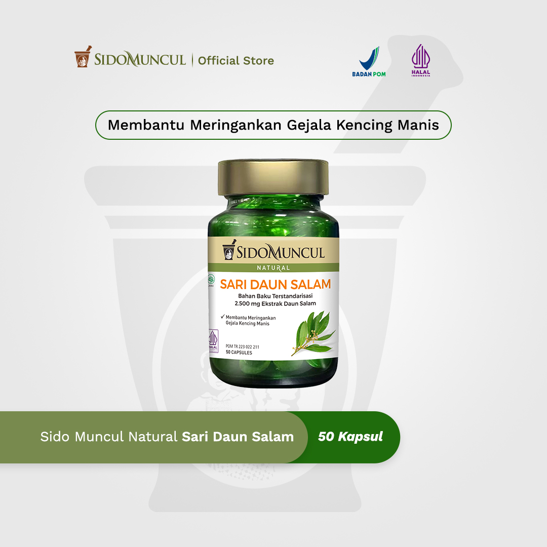 Sido Muncul Natural Sari Daun Salam 50 Kapsul - Membantu Meringankan Gejala Kencing Manis