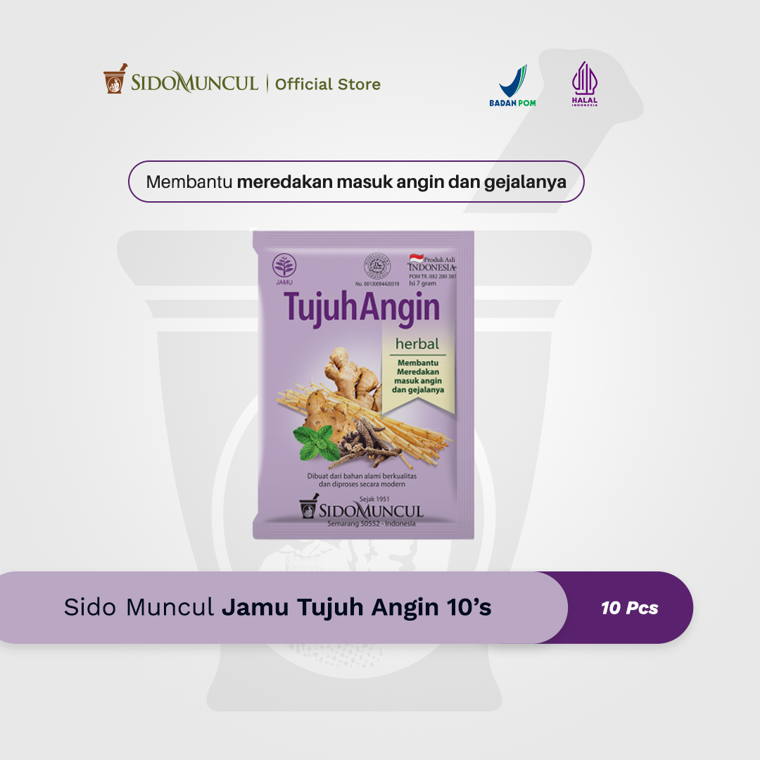 Sido Muncul Jamu Tujuh Angin 10's - Herbal Demam dan Masuk Angin