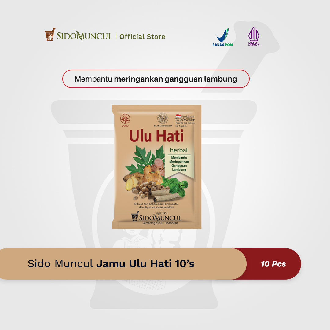 Sido Muncul Jamu Ulu Hati 10's - Mengurangi Nyeri Lambung Maag Perih