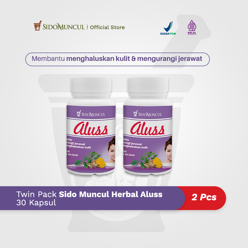 Twin Pack Sido Muncul Herbal Aluss 30'k- Kulit Halus Bersih No Jerawat