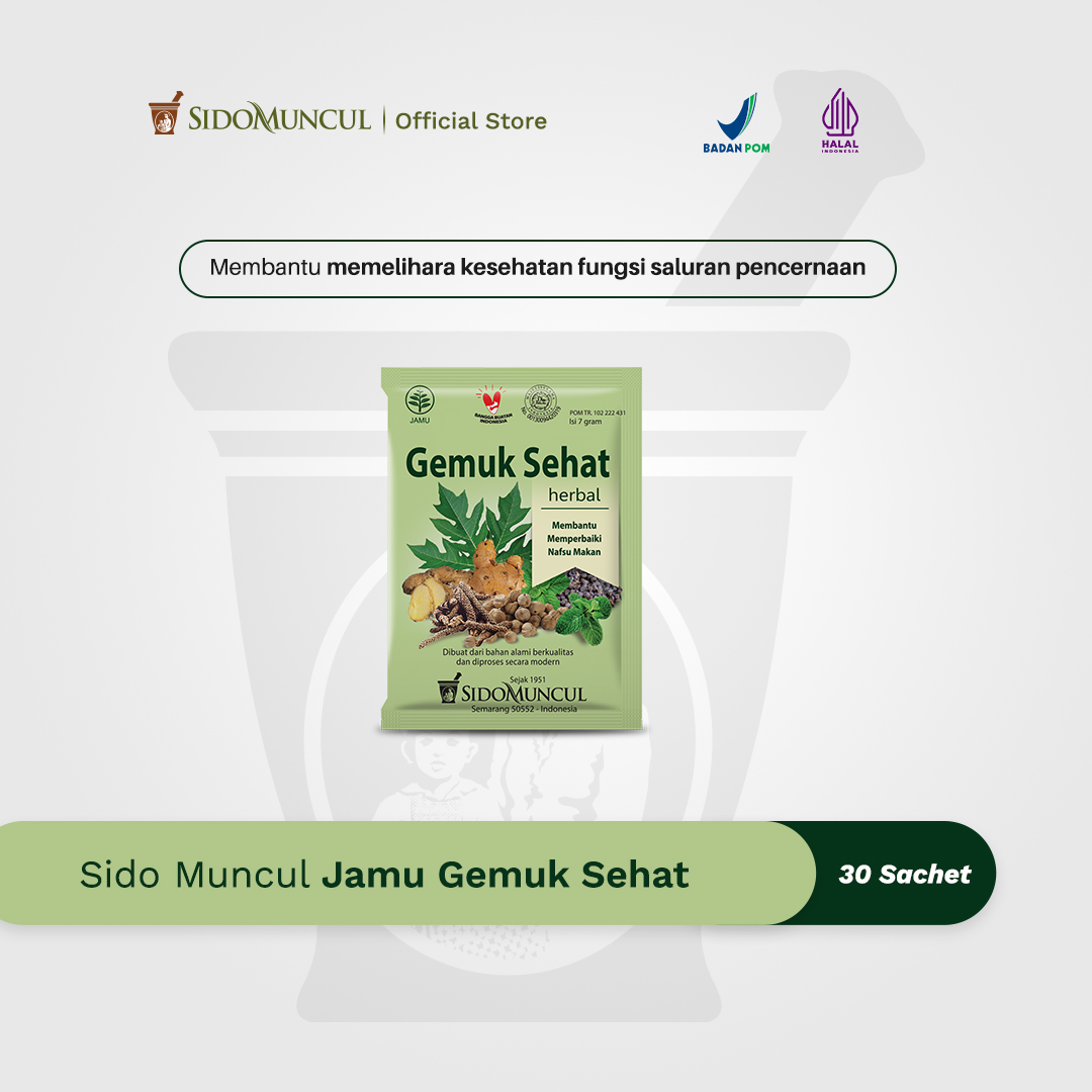 Sido Muncul Jamu Gemuk Sehat 30's - Herbal Memperbaiki Nafsu Makan
