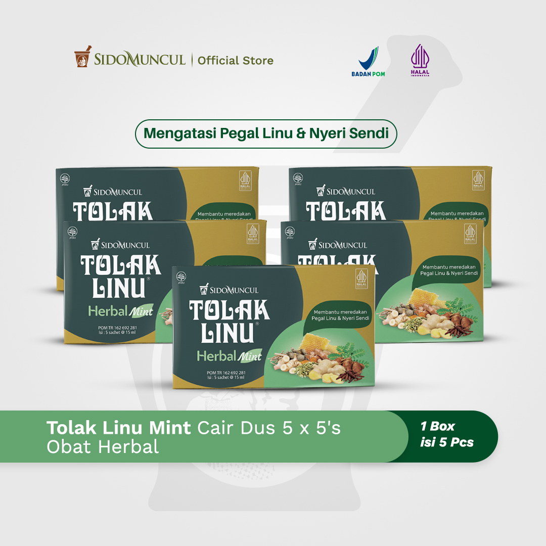 Tolak Linu Mint Cair Dus 5x5's Obat Herbal - Pegal Linu Nyeri Sendi