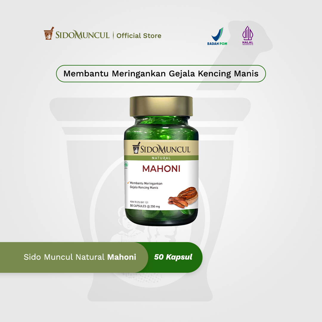 Sido Muncul Natural Mahoni 50 Kapsul - Membantu Meringankan Gejala Kencing Manis
