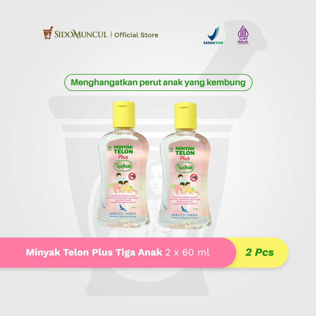 Minyak Telon Plus Tiga Anak 60mL (2 botol)