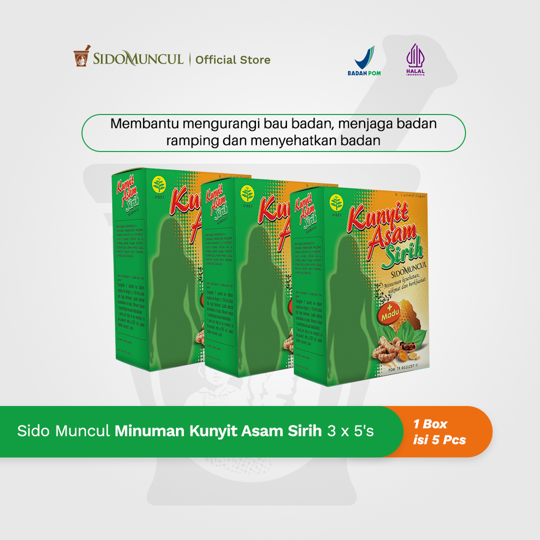 Sido Muncul Minuman Kunyit Asam Sirih 3x5's - Mengurangi Bau Badan