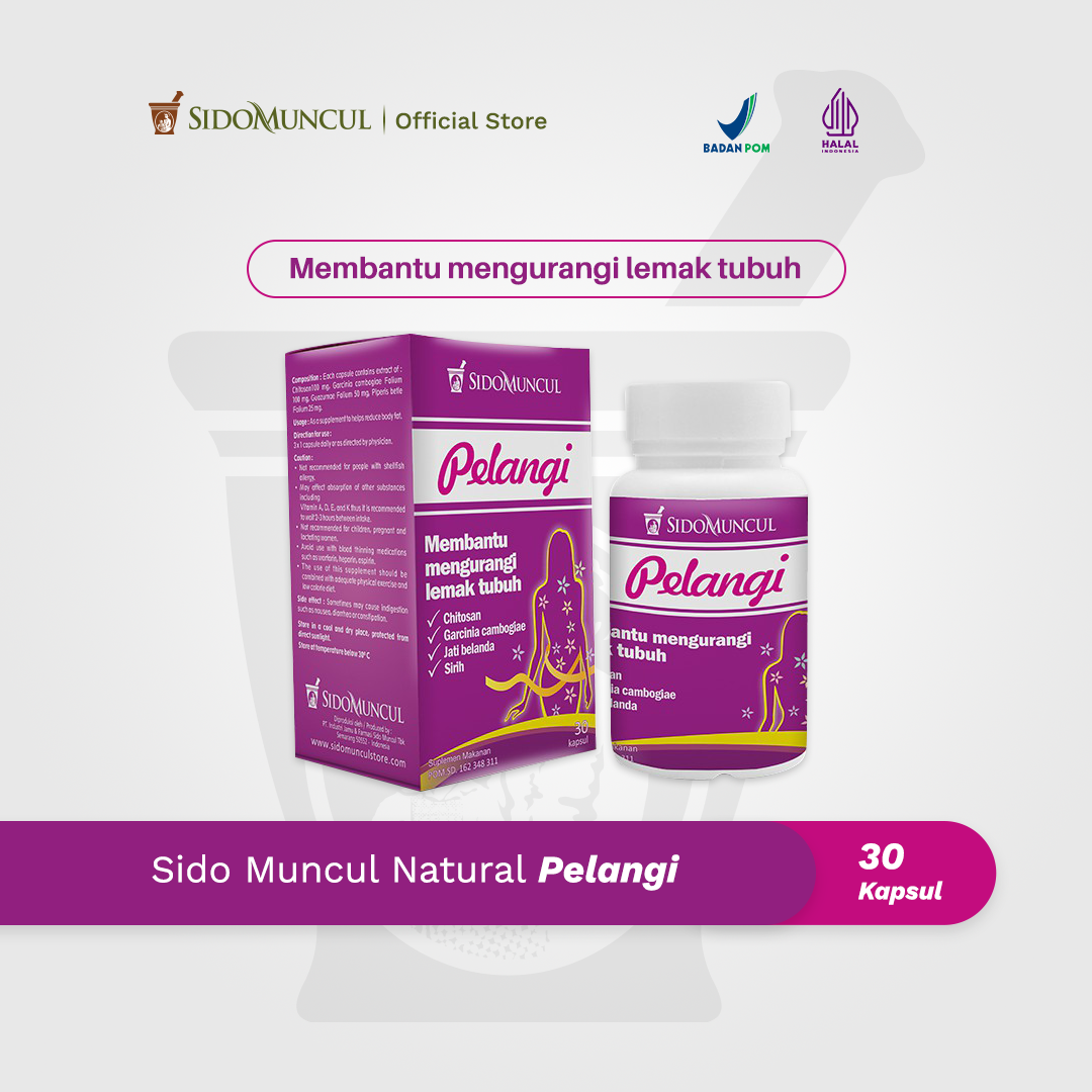 Sido Muncul Pelangi 30 Kapsul Chitosan - Mengikat Lemak Pencernaan