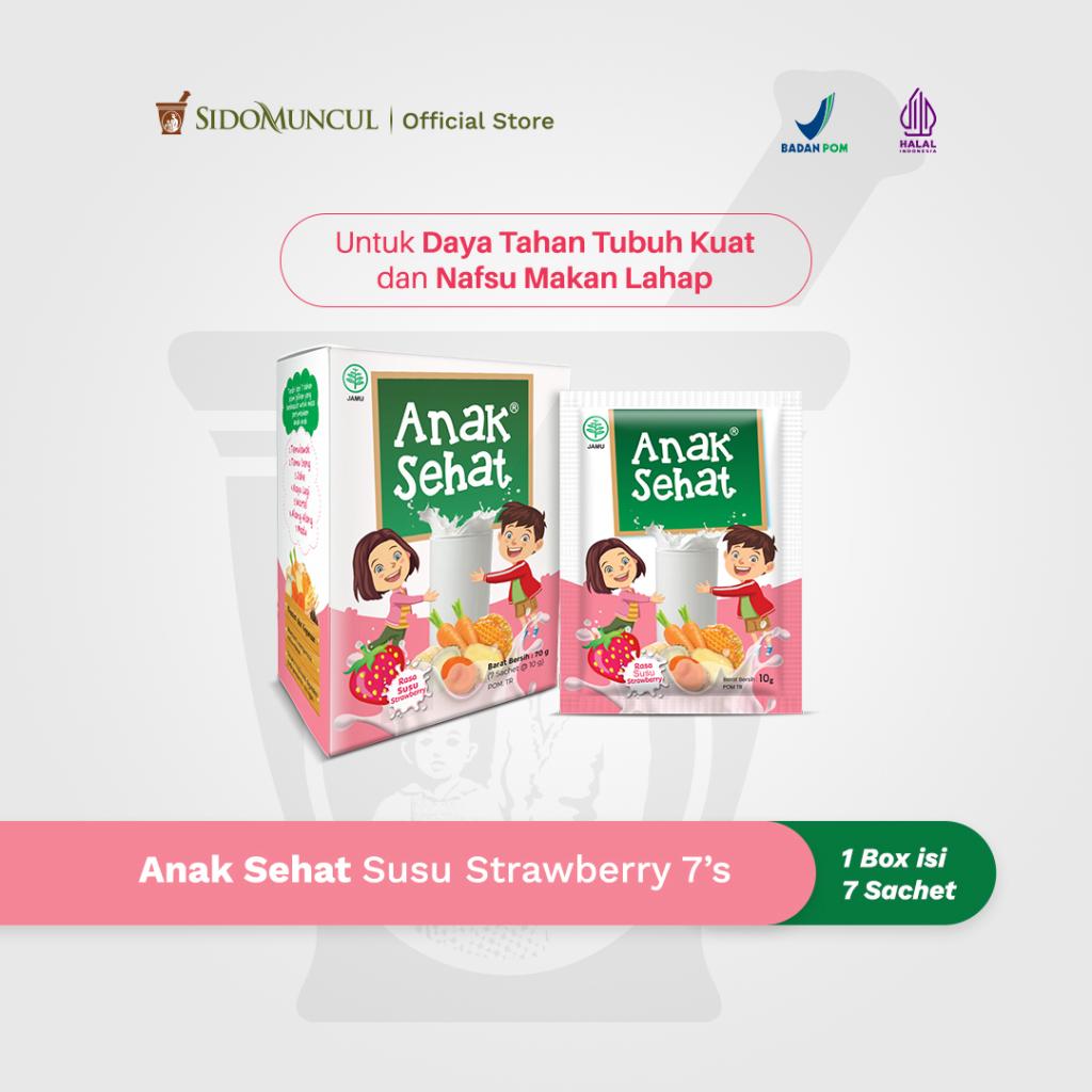 Anak Sehat Susu Rasa Strawberry 1 Box Isi 7 Sachet - Untuk Meningkatkan Daya Tahan Tubuh & Nafsu Makan