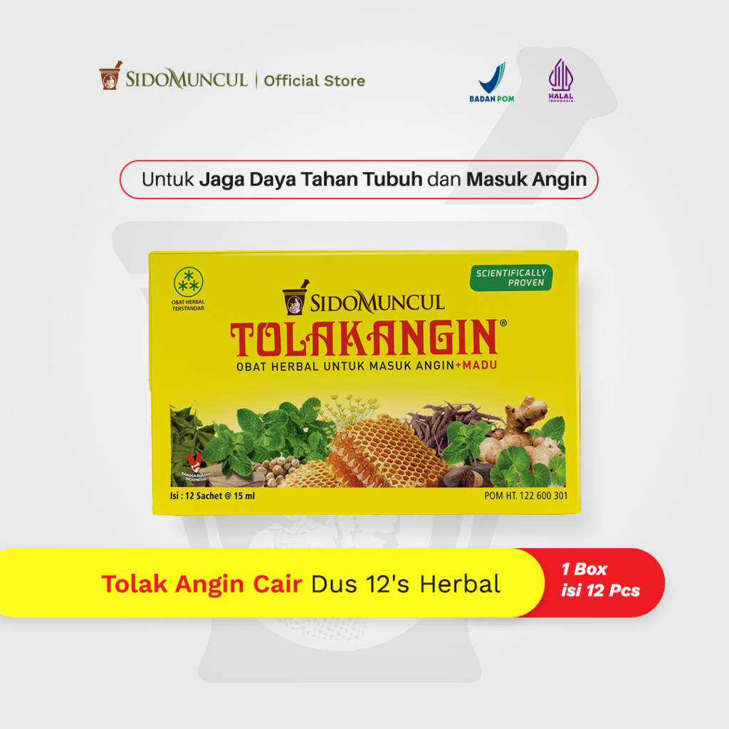 Tolak Angin Cair Dus 12's Herbal - Masuk Angin Daya Tahan Tubuh