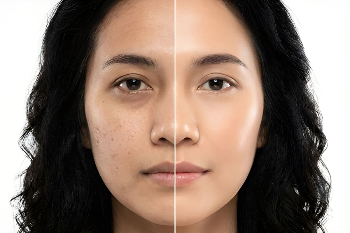 Perbandingan kondisi kulit dengan asupan kolagen yang cukup versus kekurangan kolagen