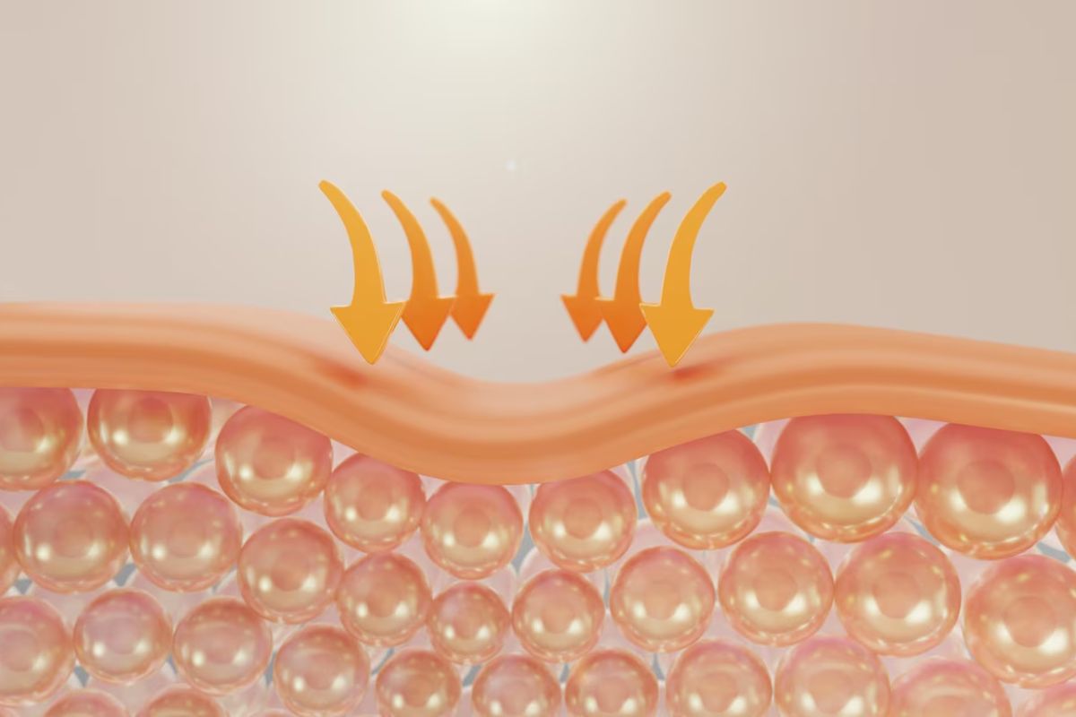 Ilustrasi collagen yang terserap kulit