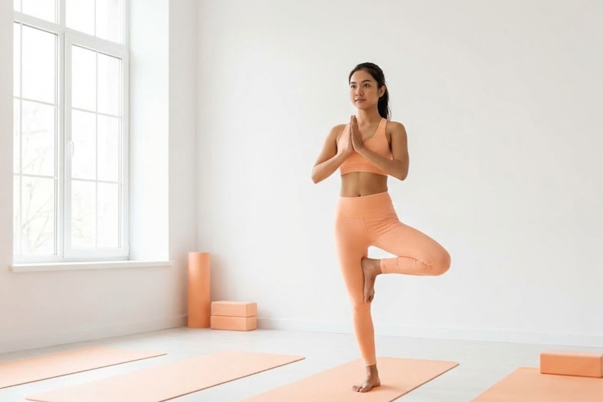Wanita sedang melakukan yoga