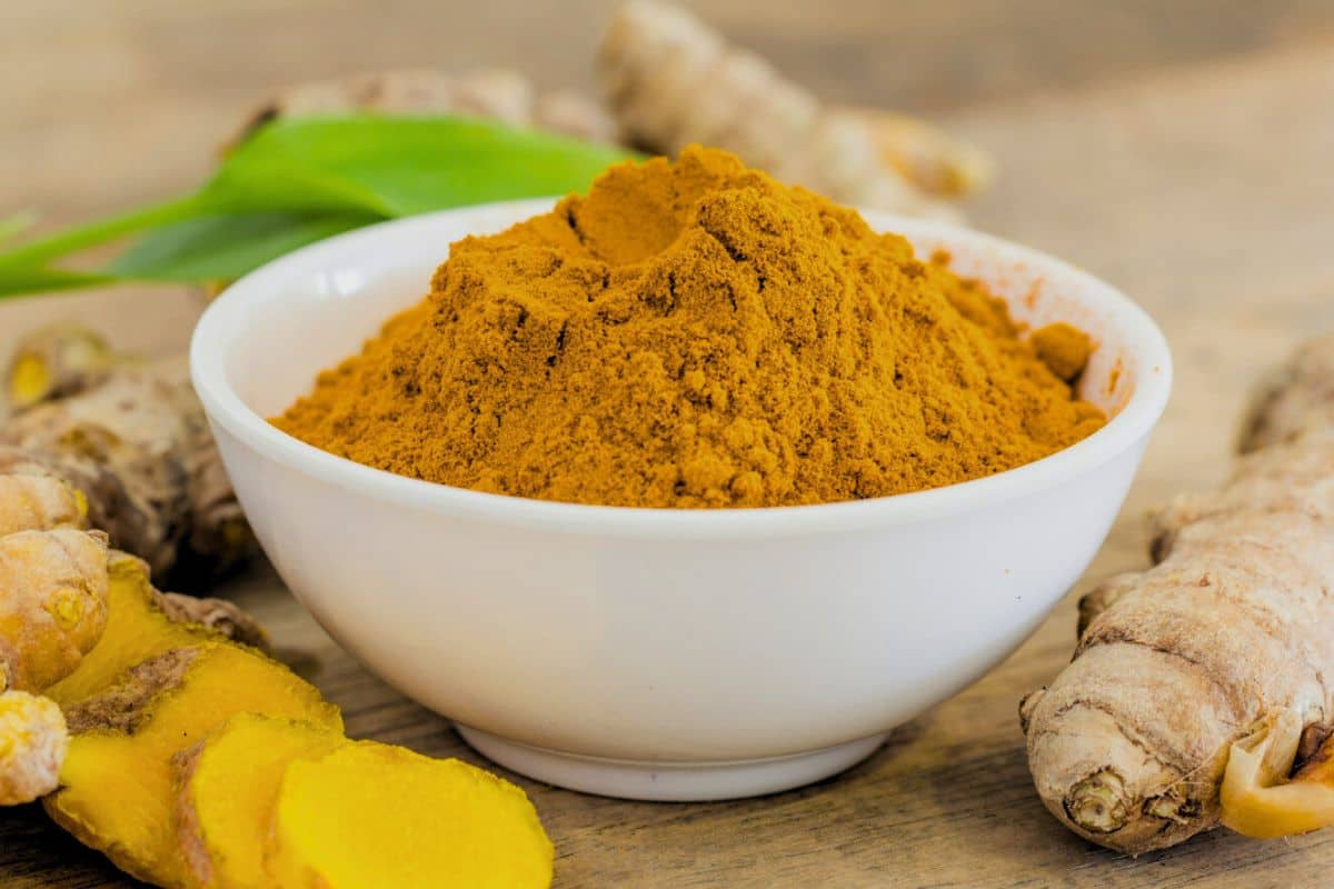 Semangkuk kunyit bubuk