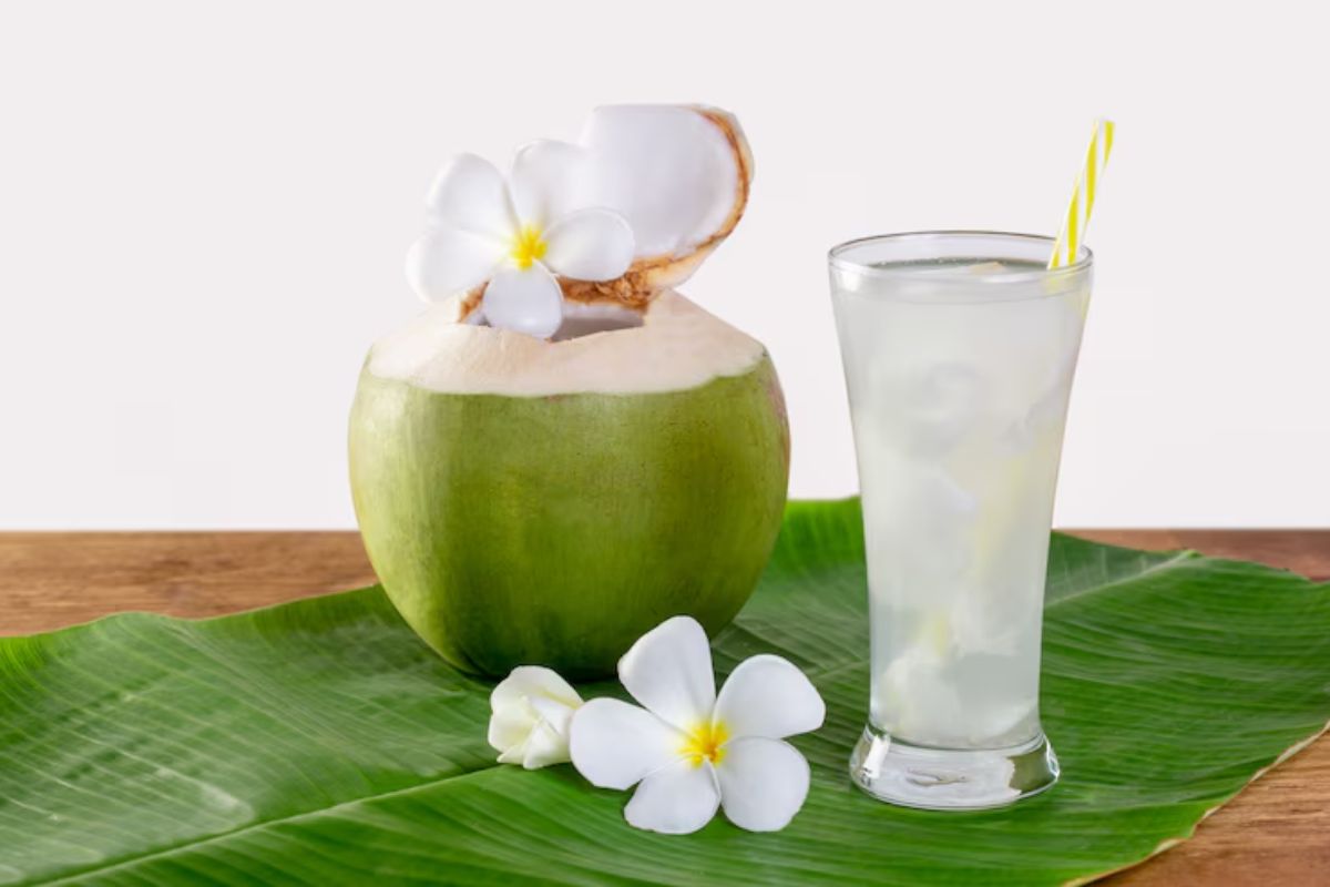 Satu butir kelapa dan segelas air kelapa