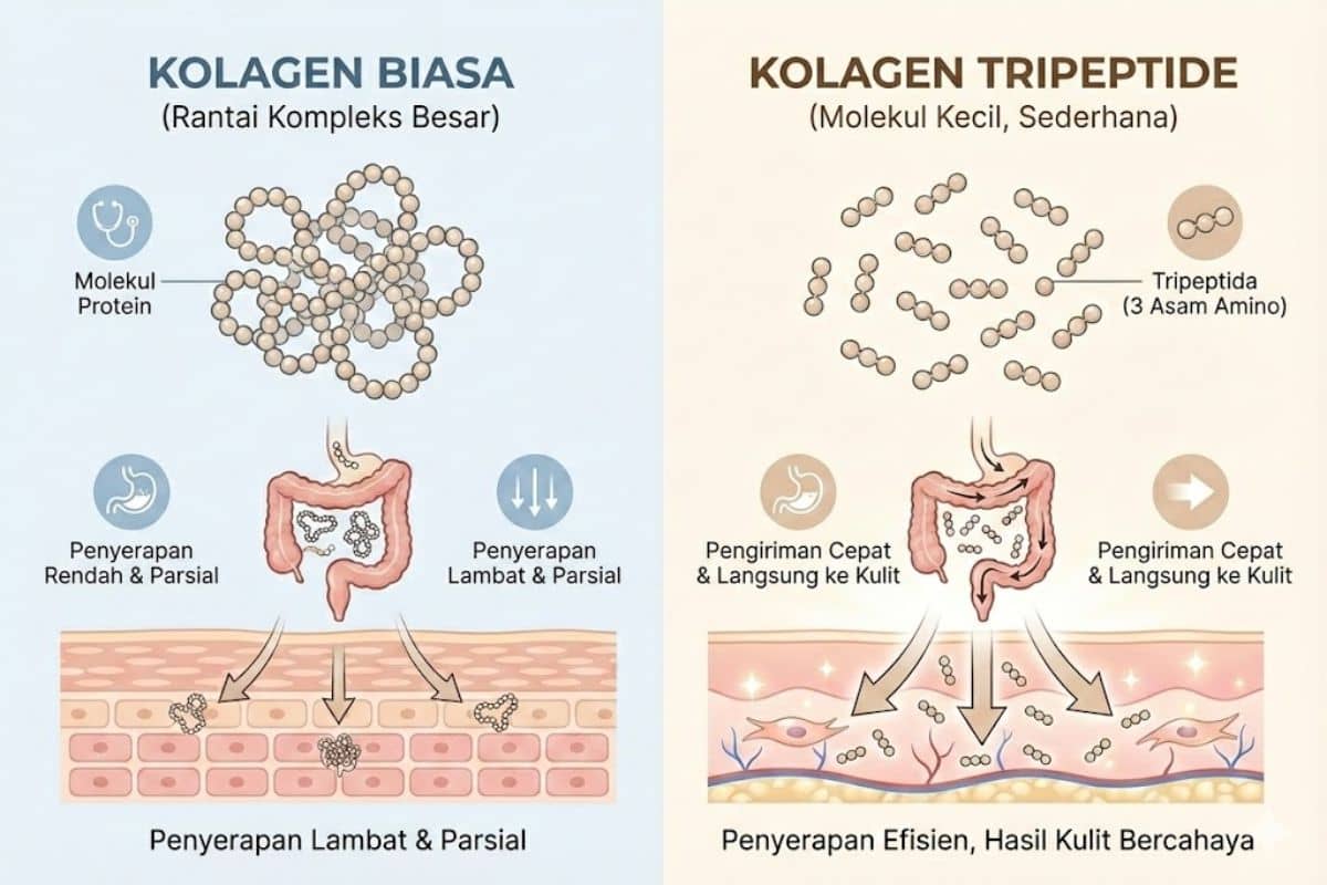 Perbandingan collagen biasa dan collagen tripeptide